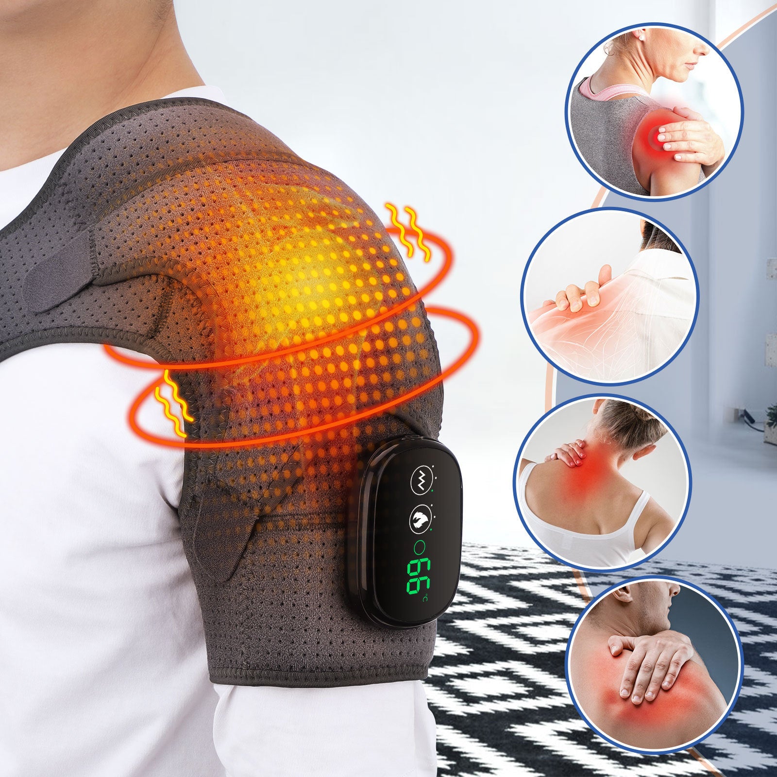 USB Rechargeable Convenient Electric Heating Shoulder Pad -  25th Hour Store