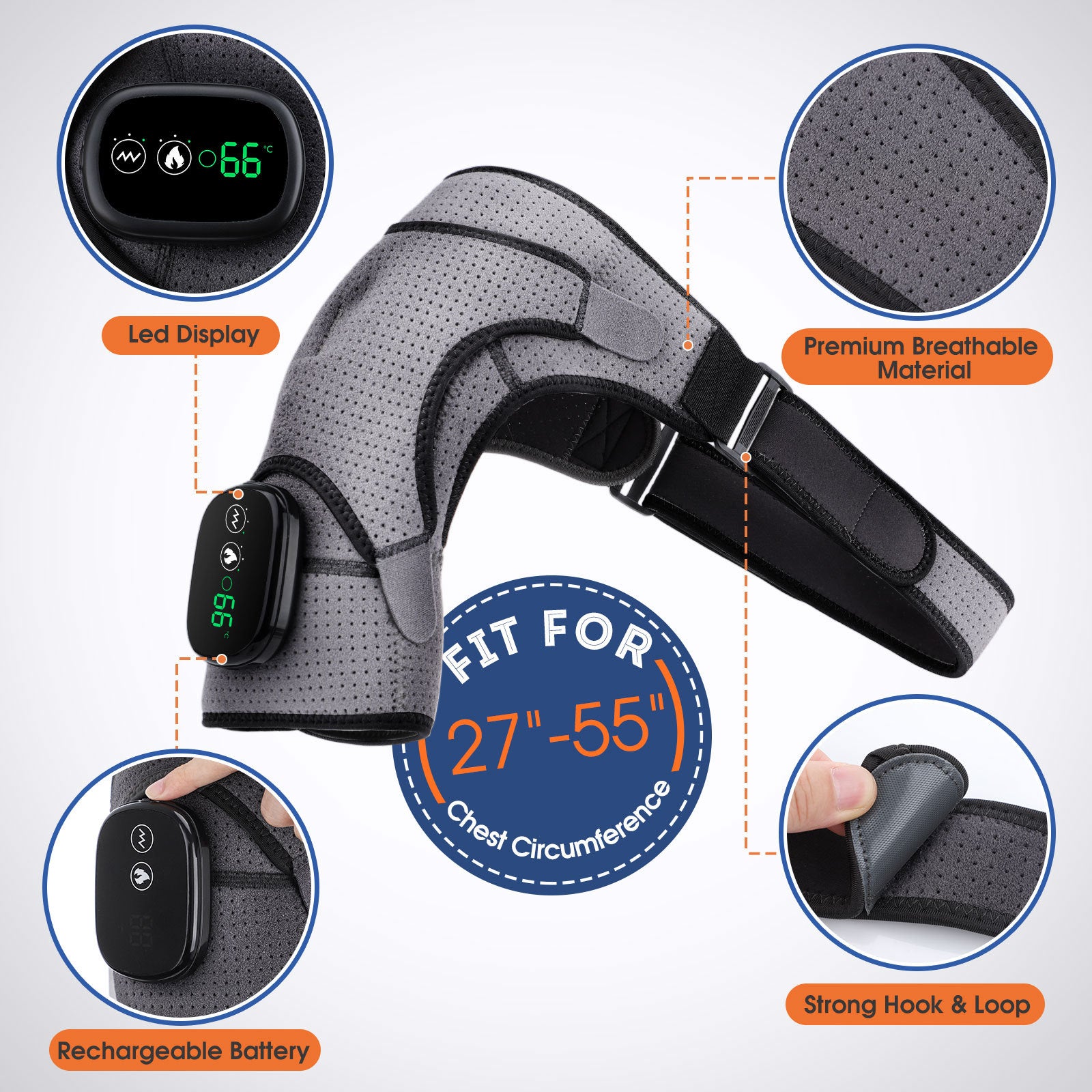 USB Rechargeable Convenient Electric Heating Shoulder Pad -  25th Hour Store